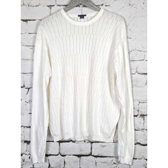 A/X ARMANI EXCHANGE Fine Knit Summer Weight Cotton Pointelle Sweater NWT - Picture 2 of 5